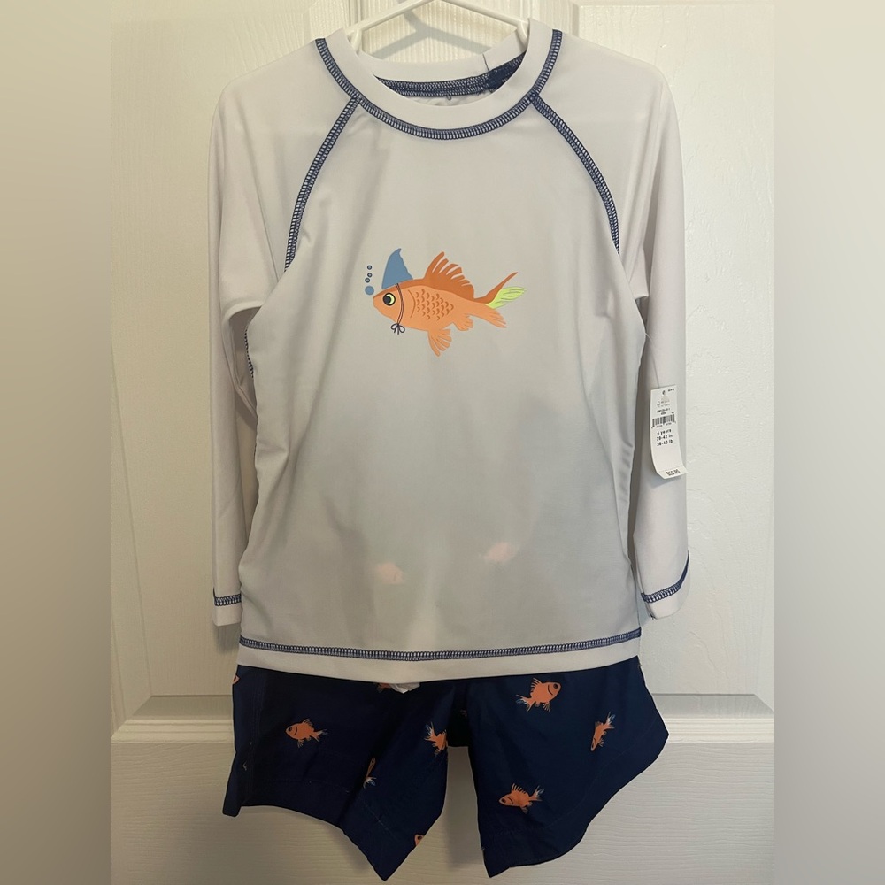GAP toddler rash guard swim 2-piece - 4 years - royal blue - new with tags